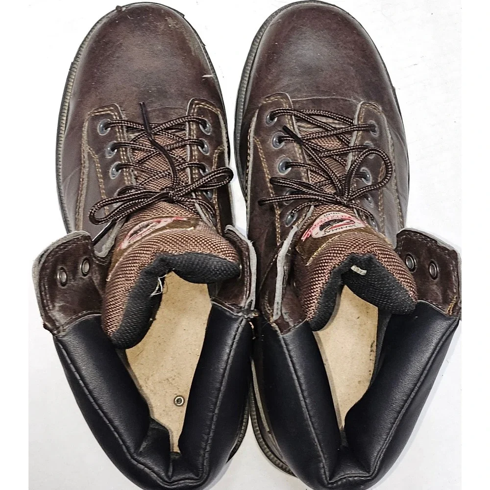 Brahma‎ Brown Leather Work Boots Hiking Waterproof Lace Up MNBR0340100 Mens 10.5